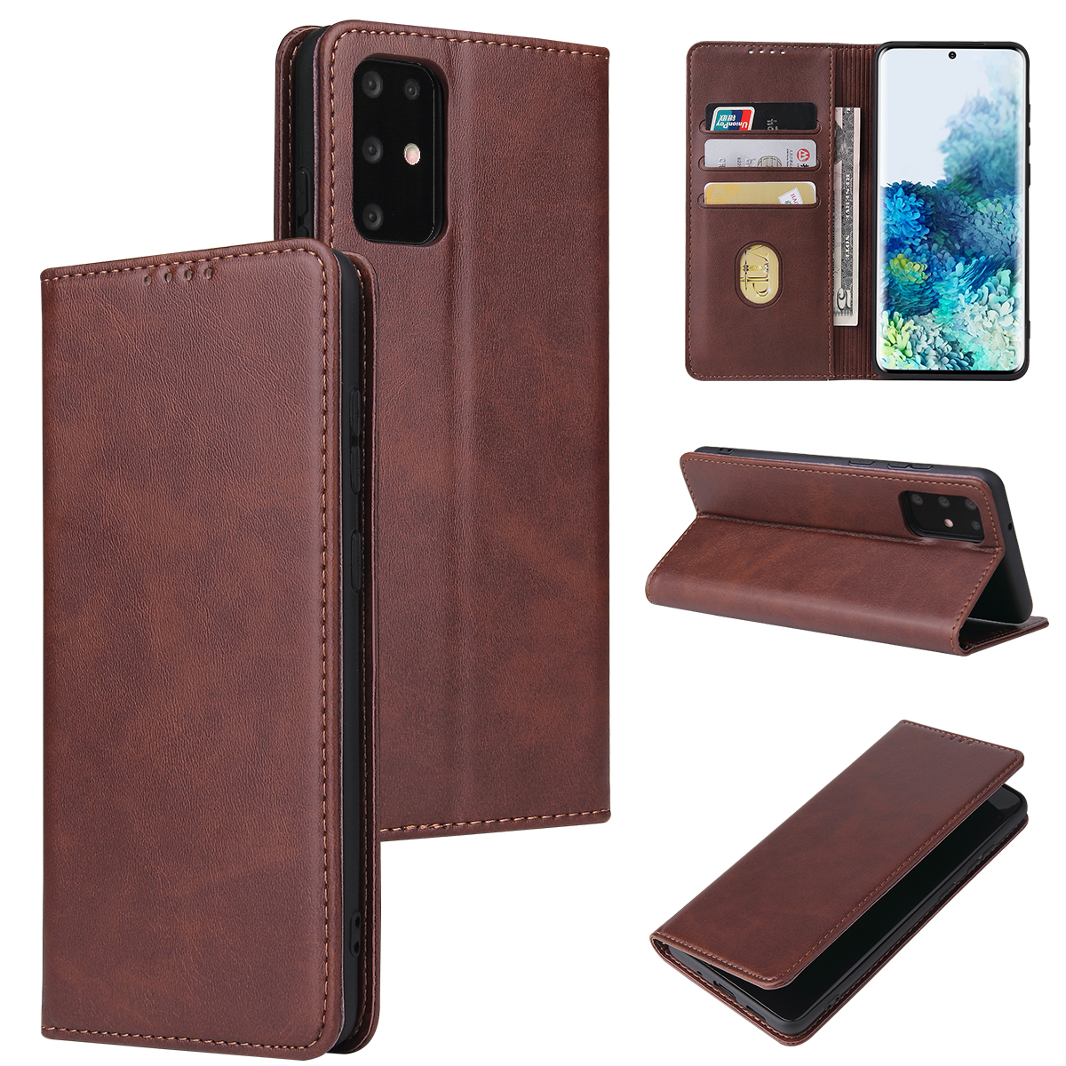 Кожаный деловой Магнитный флип-чехол-бумажник для Samsung Galaxy S10 A70e A11 A41 S10 Lite S20 Ultra A71 A51