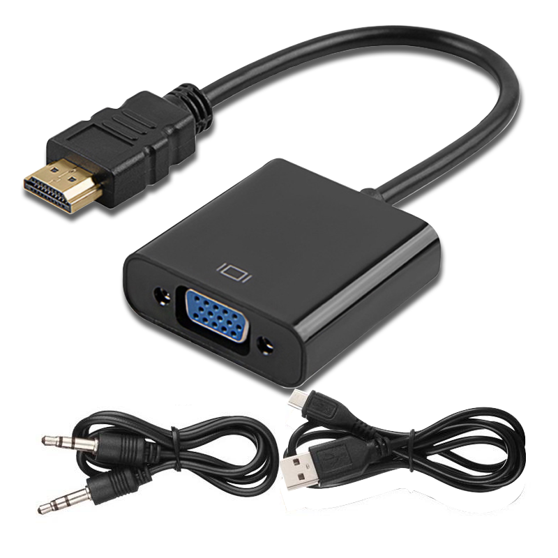 Адаптер Jasoz HDMI VGA 1080P преобразователь HDMI штекер на VGA гнездо Аудио кабель питания преобразователь VGA в HDMI адаптер