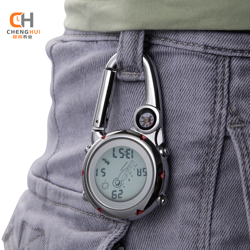 Wholesale Number Dial Vintage Carabiner Hook Automatic Outdoor Pocket Watch