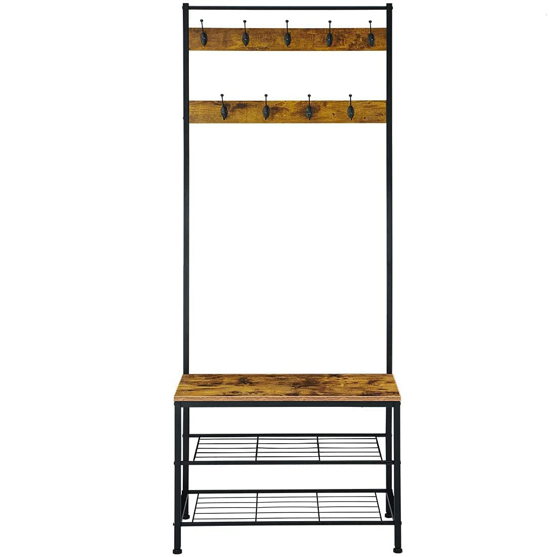 luxury wooden rack wall hanger Hanger Floor Type Coat Rack fixed clothe hanging metal clothing apparel display shoe rack cabinet