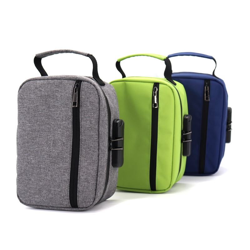 compact aluminum odor smell proof zipper stash case storage box with lock