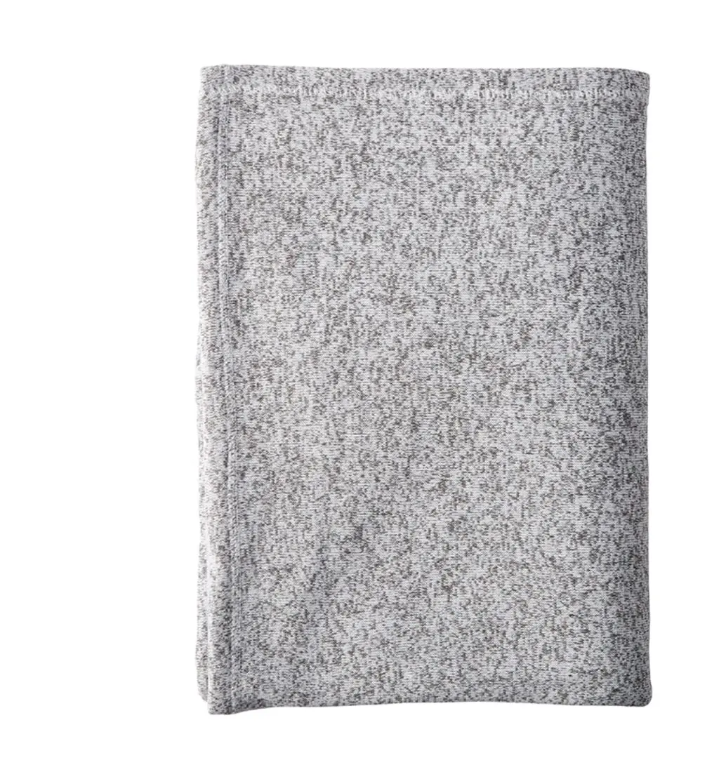 Factory price polyester soft and warm 50x60 knitted jersey sublimation grey sweater fleece blanket