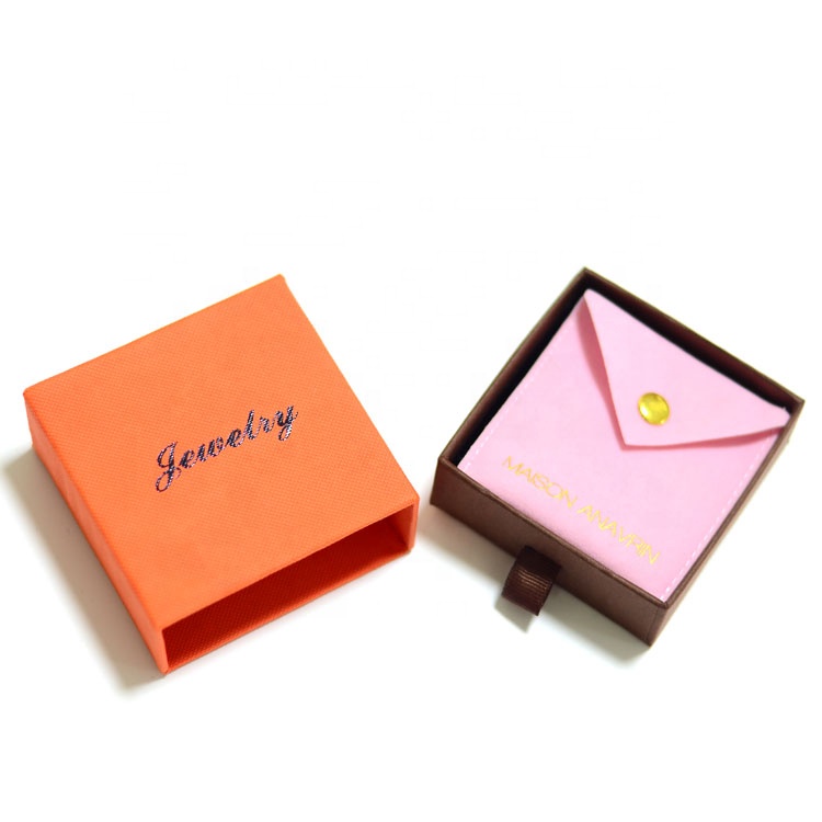 Wholesale custom logo jewelry packing & display pouch and box set