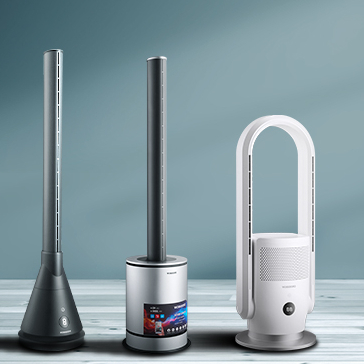 Smart Wifi Tuya Bladeless Cool Warm Tower Fan 9 Speeds 8 Timer DC Motor Leafless Fan Cooling Tower & Pedestal Fans
