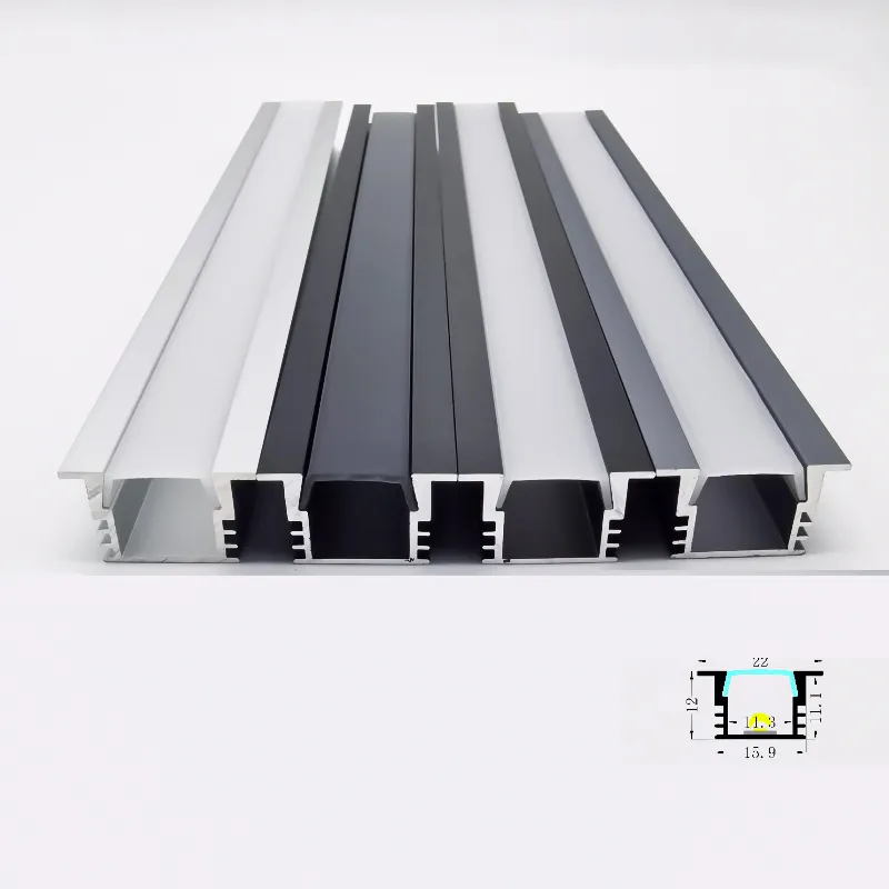 Lighting Project Tube Aluminum Profile Recessed For Lighting Floor Black Light Connector Channel Yellow Profiles Bar Led Profile