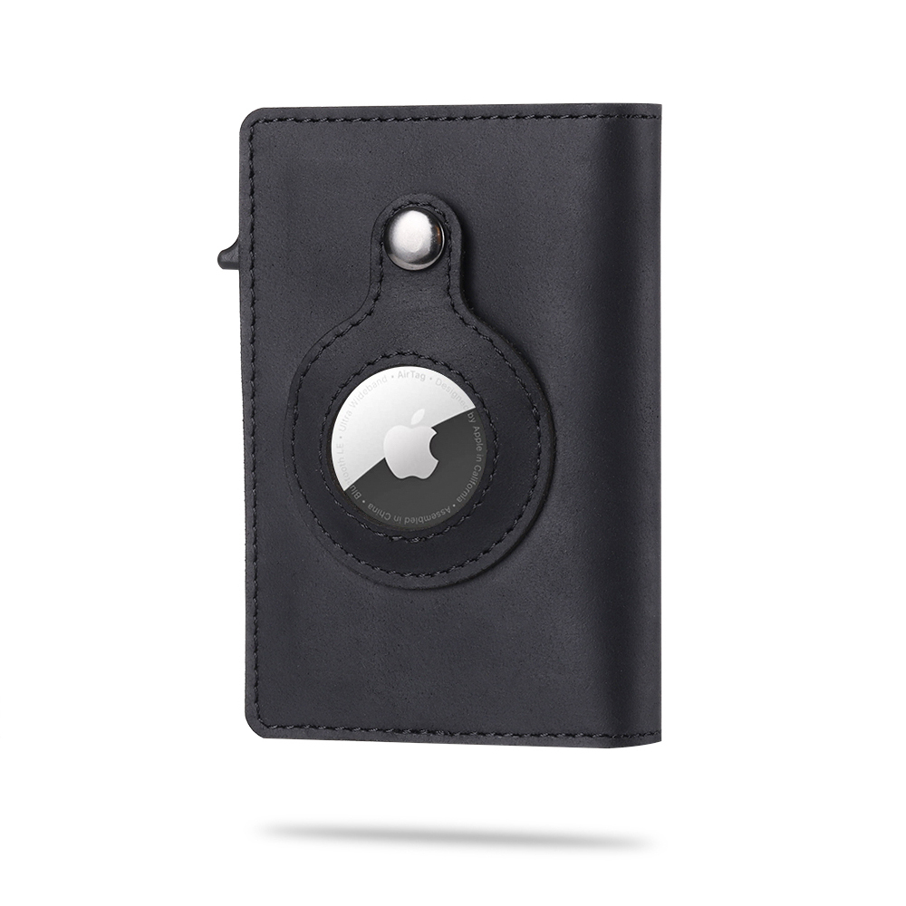 Top Carbon Fiber For Apple Airtag Wallet Men Business ID Rfid Slim Anti Protect Airtag Slide Wallet Dropship Credit Card Holder