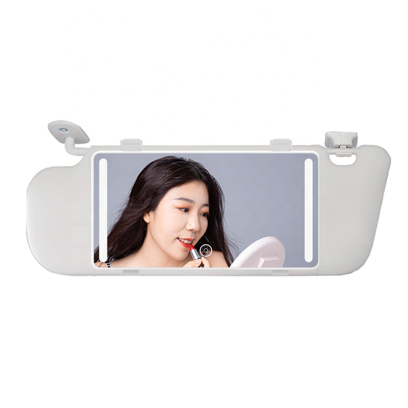 Car Makeup Mirror Vehicle-mounted supplementary light mirror dual color adjustable led car vanity mirror with lights