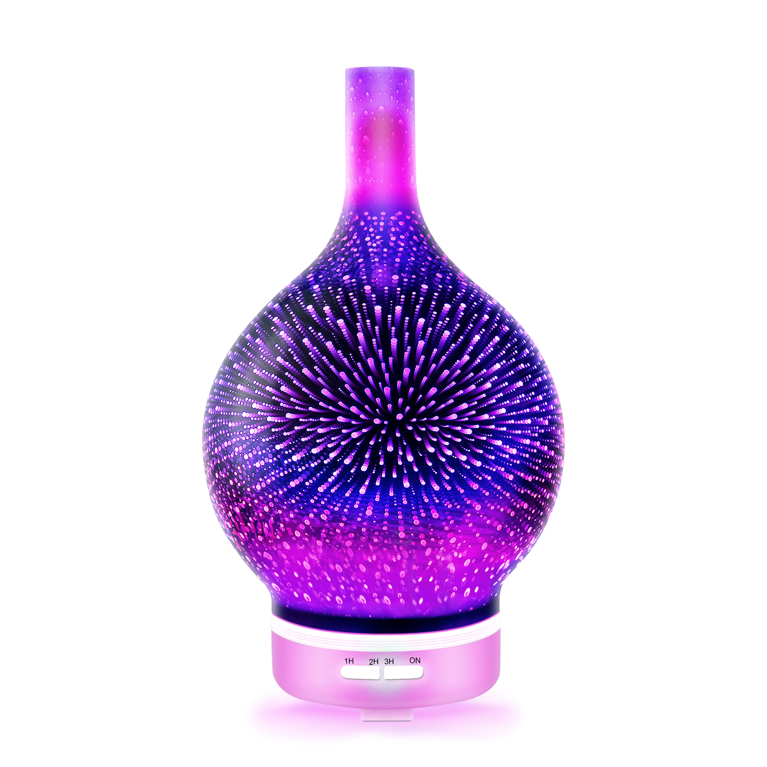Household appliances 130ml air humidifier 3d glass LED essential oil diffuser