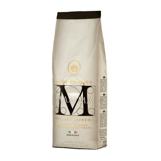 Premium 100% Arabica Coffee Maxima Gourmet Espresso Italian Roast Whole Coffee Beans Medium Roast 250g Bag