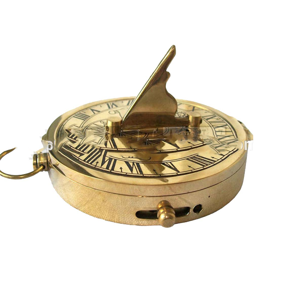 Новейший латунный плоский компас Sundial