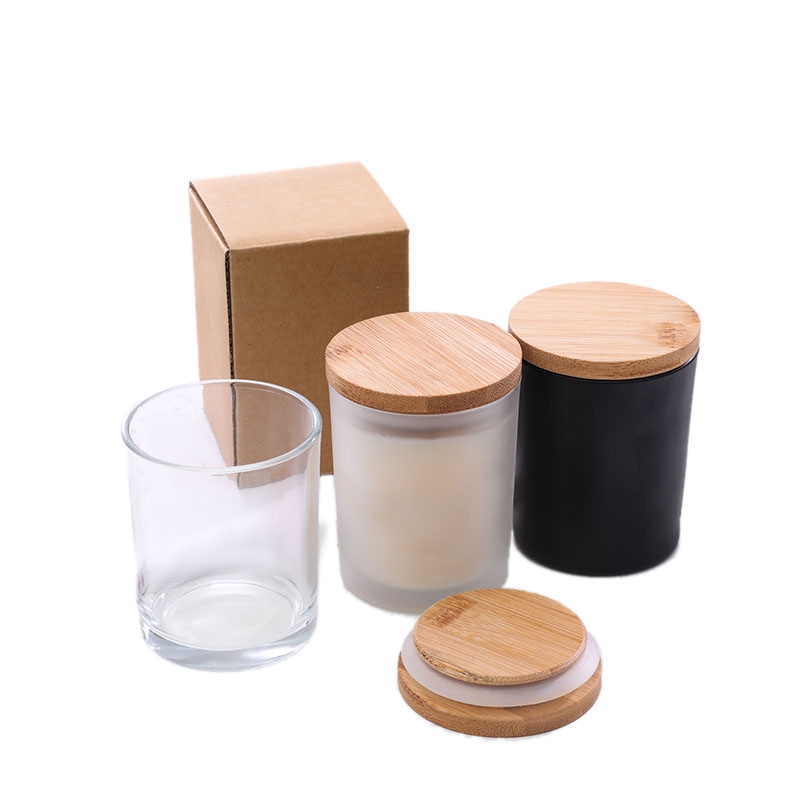 Factory Produced Wholesale Recycled Clear Glass Candle Jar With Lid