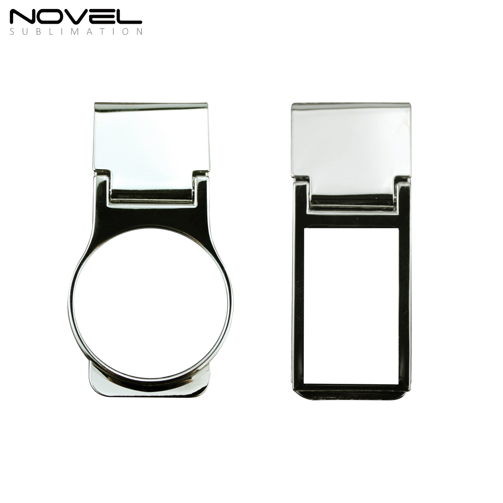 Zinc Alloy Money Clip Sublimation Round Rectangle Cash Money Clip