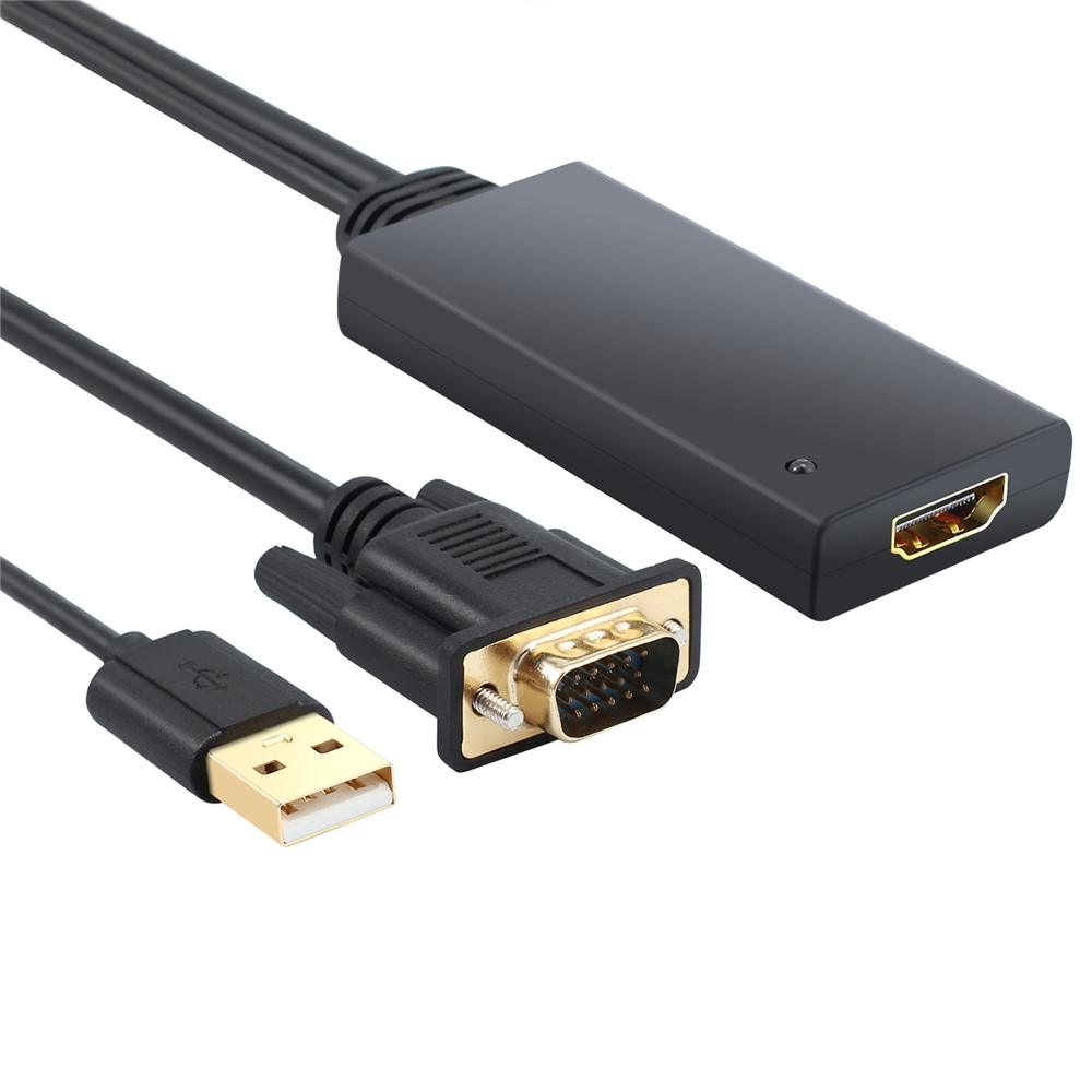 V02 VGA в HD конвертер адаптер с USB мощность кабель для ПК HDTV проектор