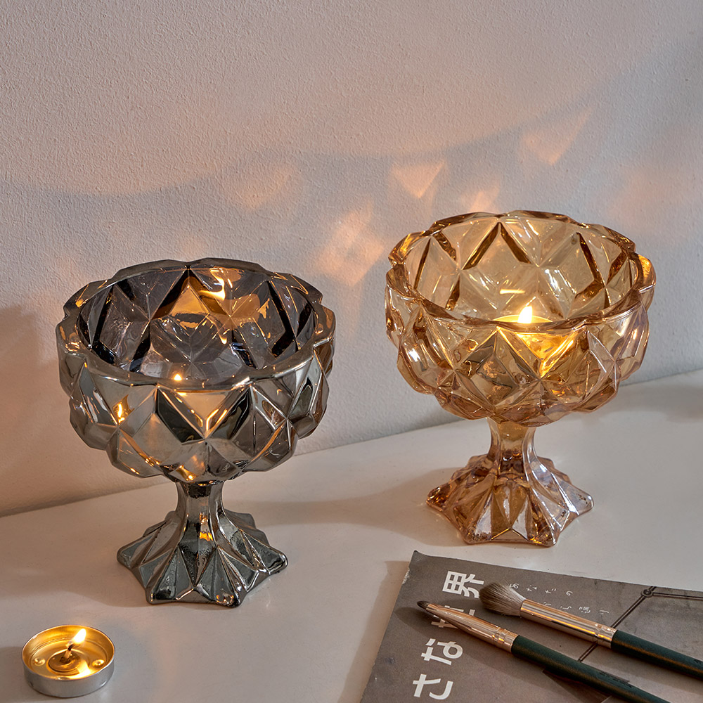 Creative romantic wedding candle jar glass crystal candle holder jewelry ornaments