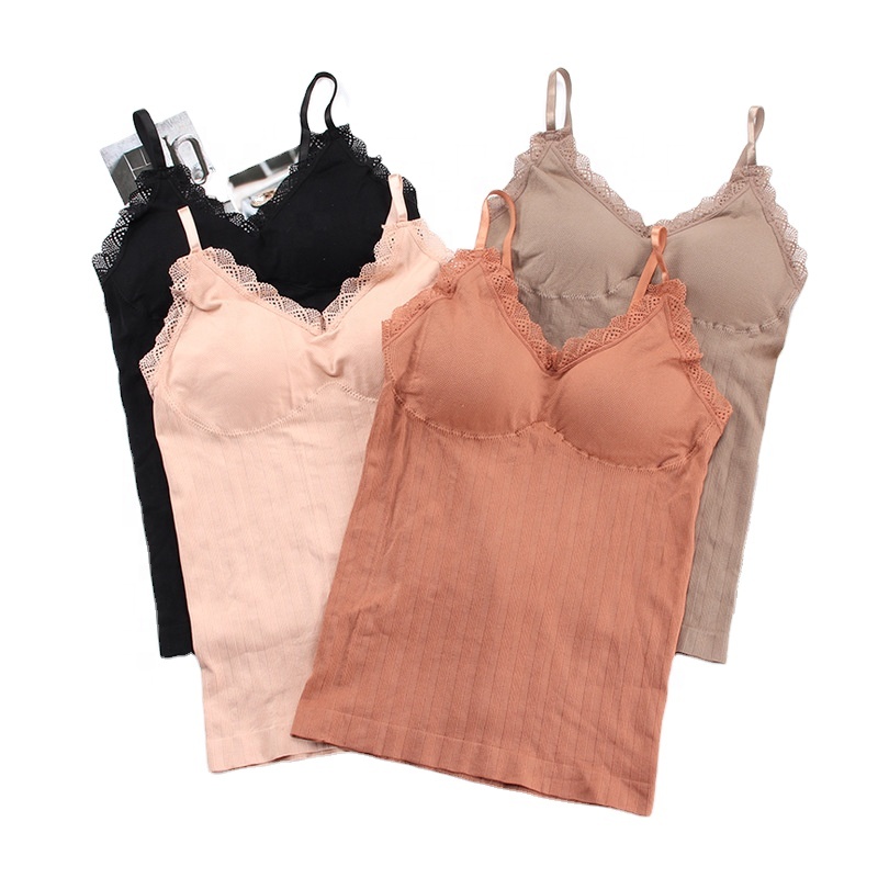 Winter High Quality Women Plus Velvet Thick Sexy Thermal Underwear Ladies Sling Vest Lace Warm Vest