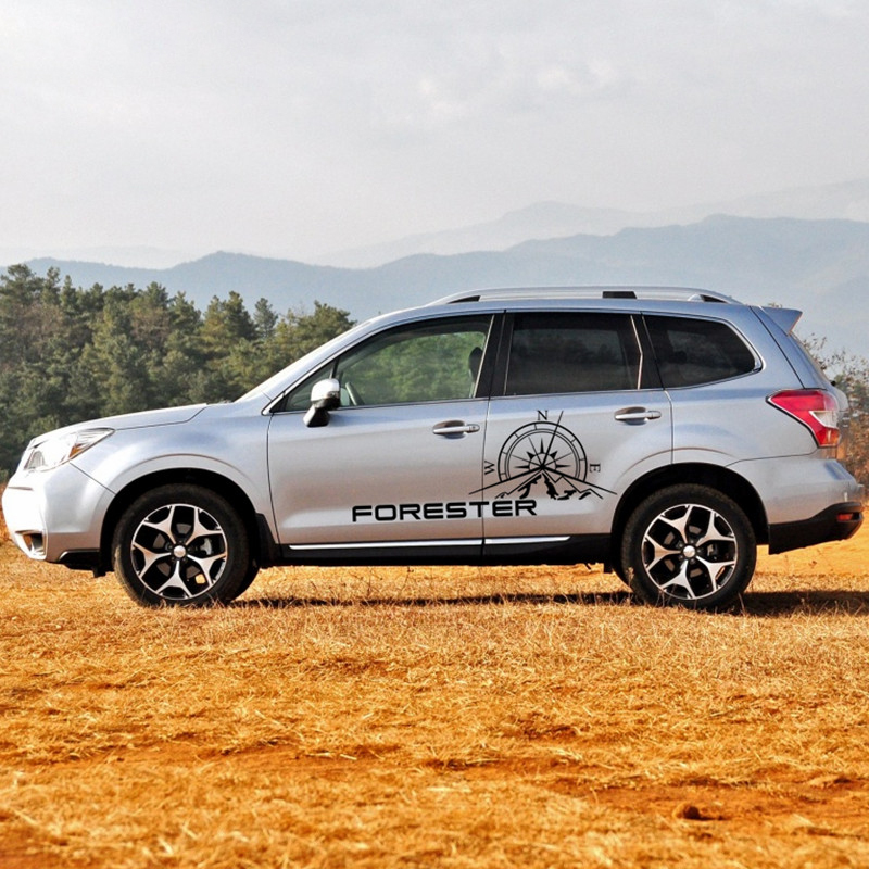 Подходит для Subaru forest people, декоративный узор с компасом, водонепроницаемый ПВХ материал, для пересеченной местности, боковая наклейка на дверь