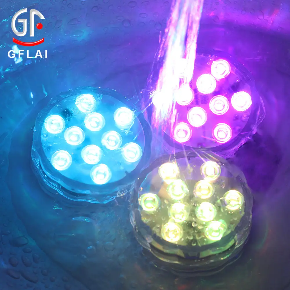 Mini waterproof LED remote control 16-color dive light with 4 modes for Decorative Led Lights