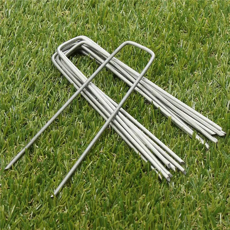 Galvanized U shape turf nail for artificial grass pegs synthetic Garden Staples
