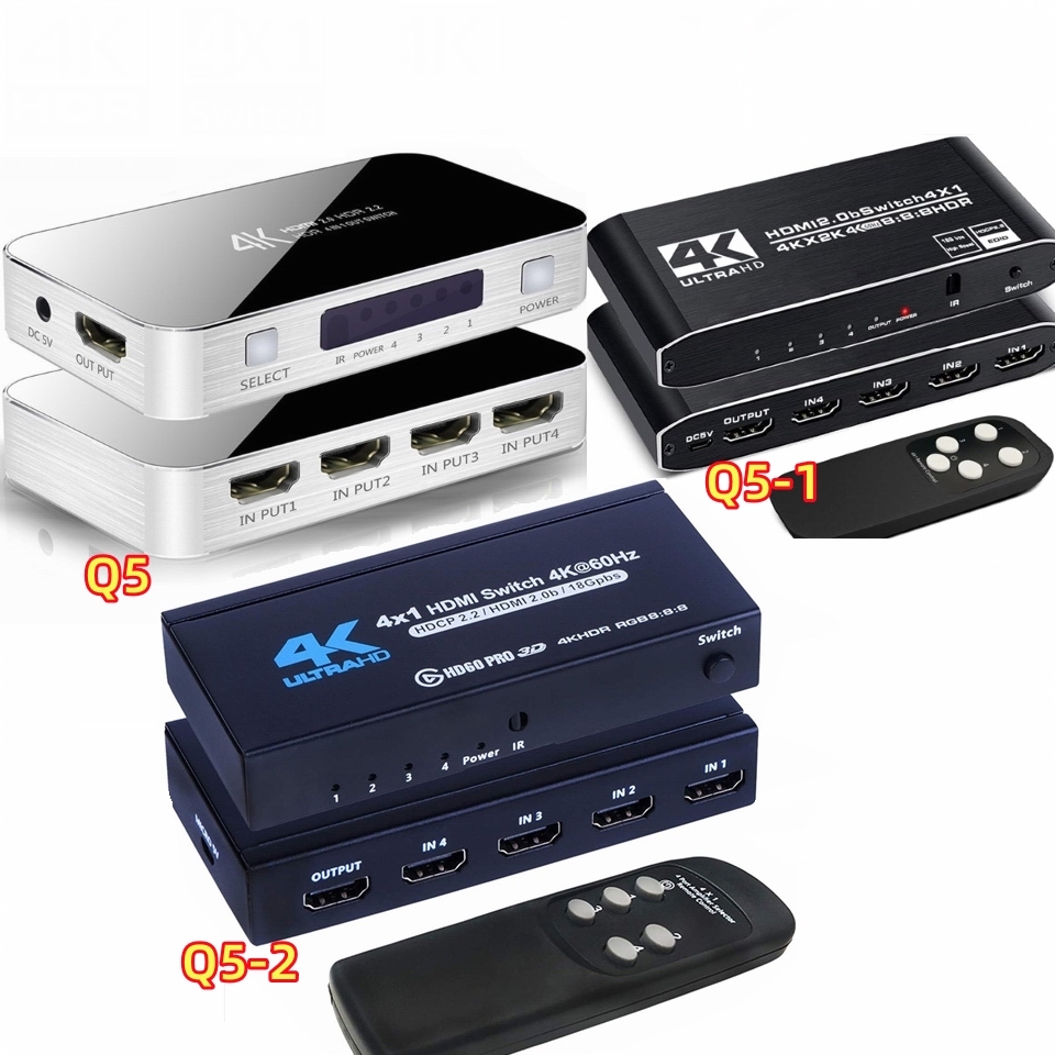 4K HDR HDMI 2,0 переключатель 4 порта HDMI2.0 переключатель 4 в 1 выход 4K @ 60 Гц HDCP 2,2 HDR10 пульт дистанционного управления для PS5 pro Blue ray DVD Xbox