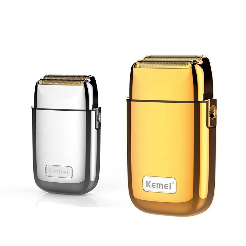 Полностью Металлическая электробритва Kemei KM-TX1 Factory Direct, двойное лезвие, двойная головка, USB зарядка, Мужская бритва