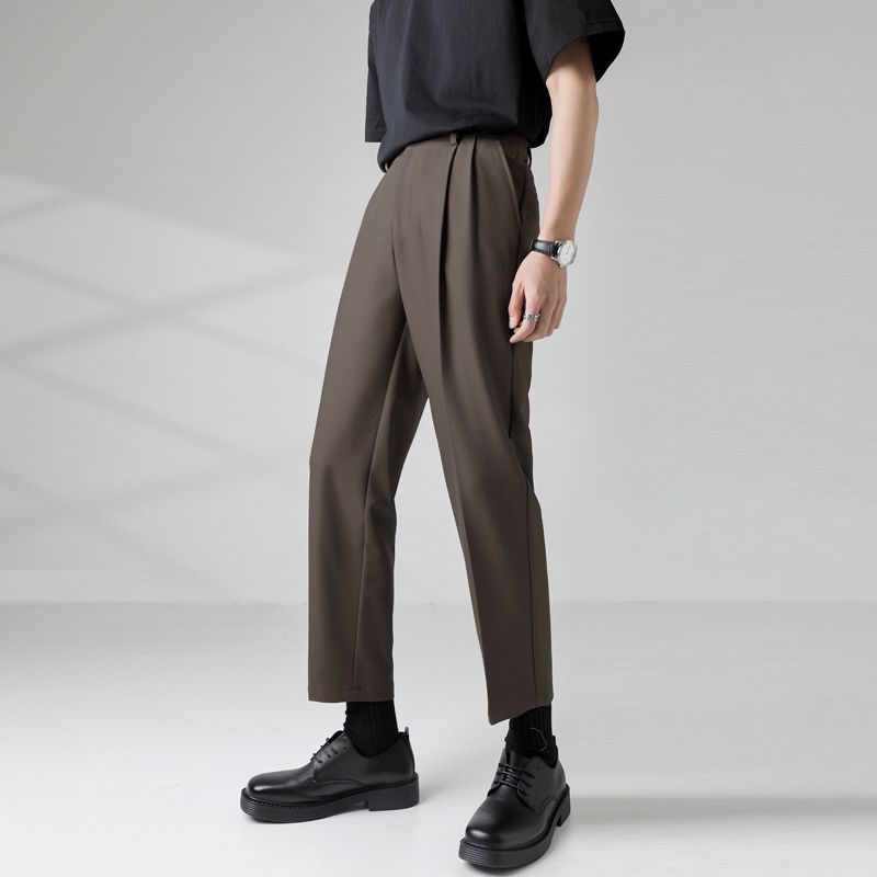 Spring Summer Suit Pants Men's Fashion Business Society Mens Dress Pant Korean Straight Wide-leg Pants Men Trousers M-3XL