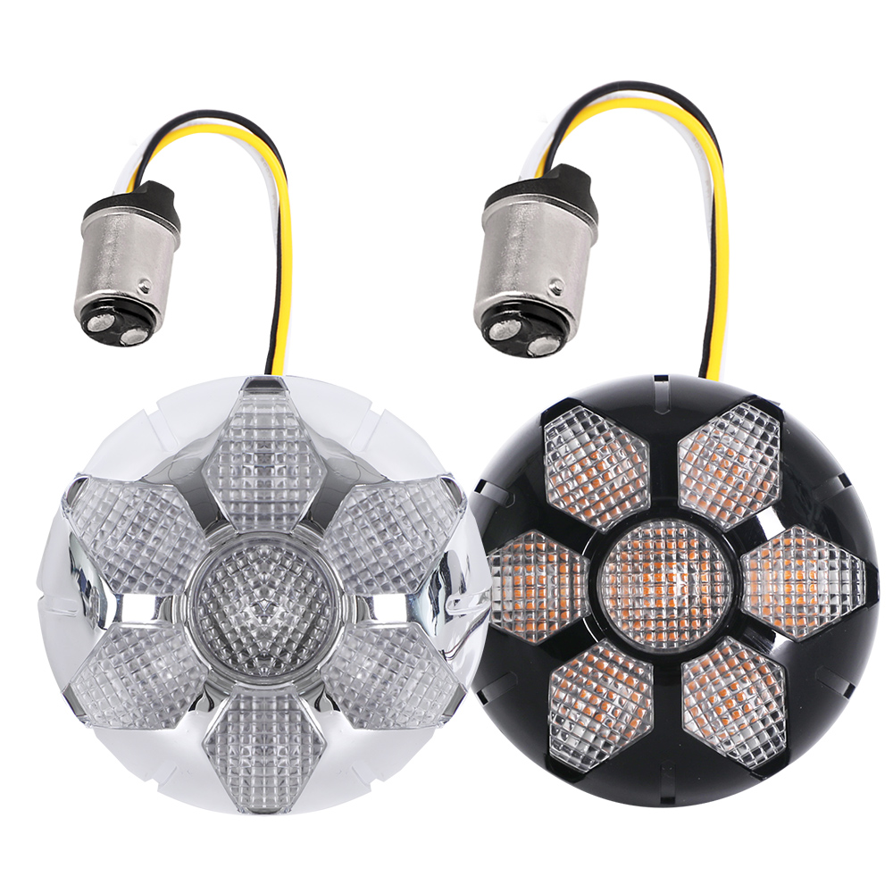 Upgraded Comet Led Amber Turn Signal Light Auxiliary Passing Running Back Lamp for Harley Road King Softail Ultra Classic