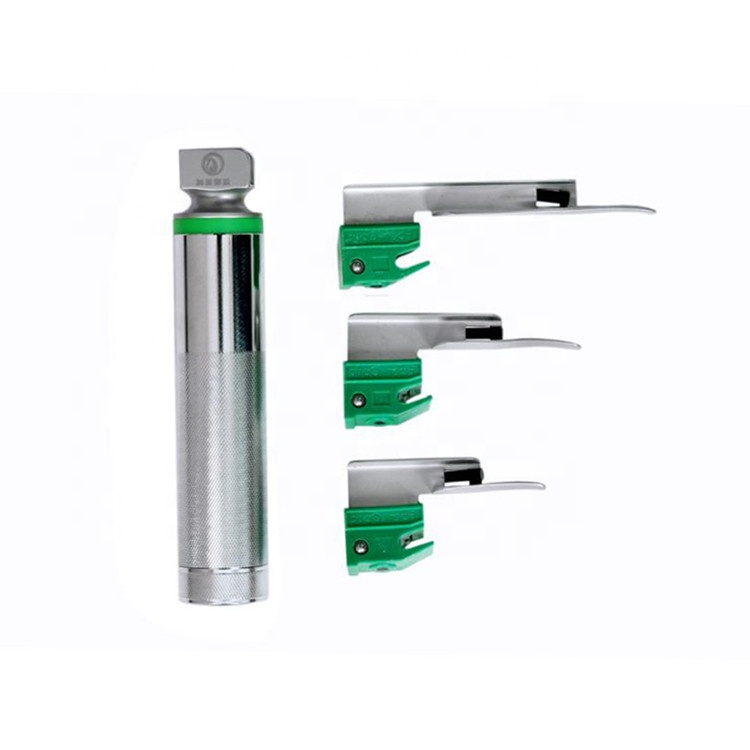 disposable LED fiber optic laryngoscope blade with three size for operation intubation