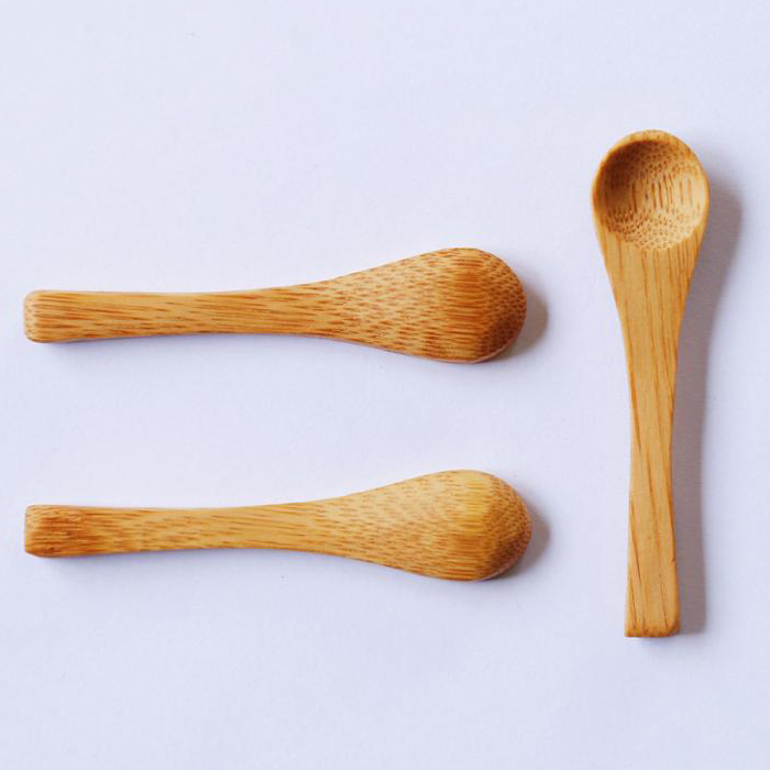 Custom Promotion Eco-Friendly Round Bamboo Wood Cream Cosmetic Spoons