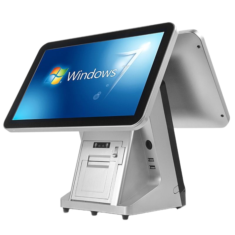 15,6 дюймовый двойной экран, встроенный 80 мм Принтер pos system
