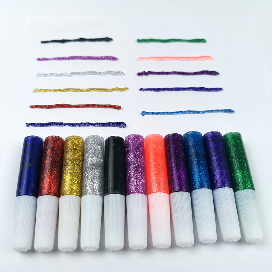 Non Toxic Washable Glitter Glue DIY Glue Stick School Project Glitter Glue Pens for Art and Crafts