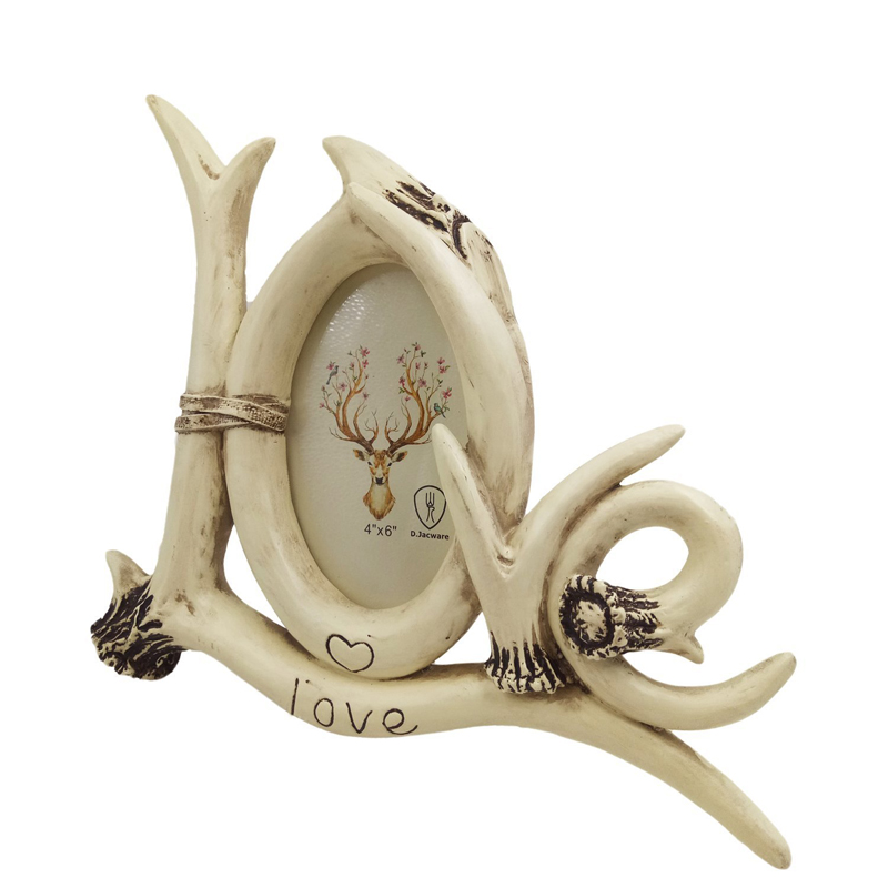 Resin LOVE photo frame creative antler picture frame
