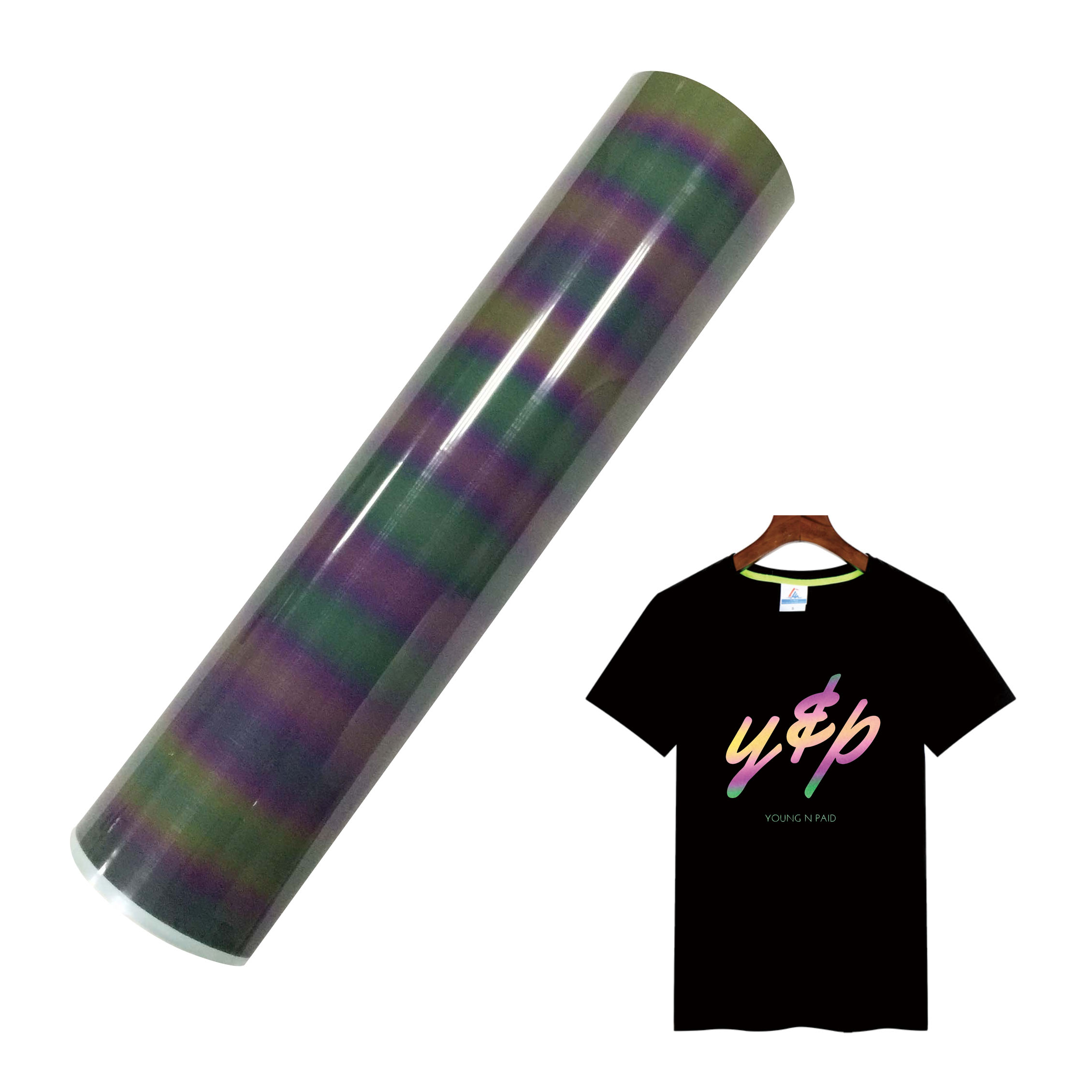 High Visible Heat Transfer Custom Reflective Logo for T Shirt Reflective Fashion Brand Logo
