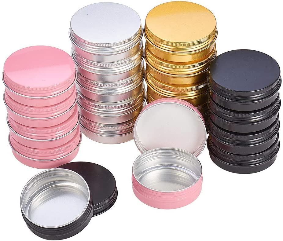 Empty storage container bottle aluminum cosmetic jars 5g 10g 15g 20g silver black gold metal aluminum tin for saffron