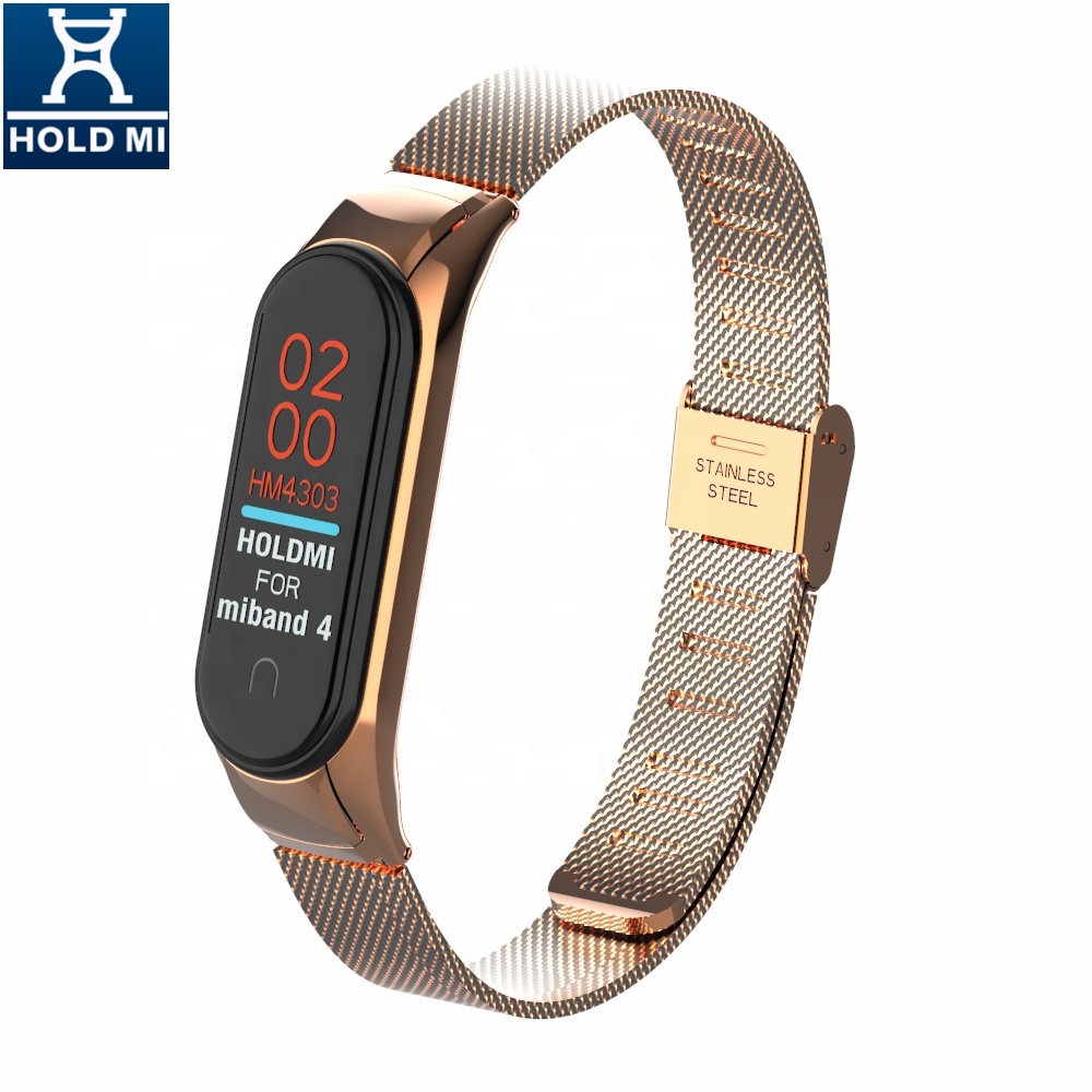 ODM holdmi 43035 серия розовое золото нержавеющая сталь miband 4 ремешок для часов Ремешок Для xiaomi band 4 и 3