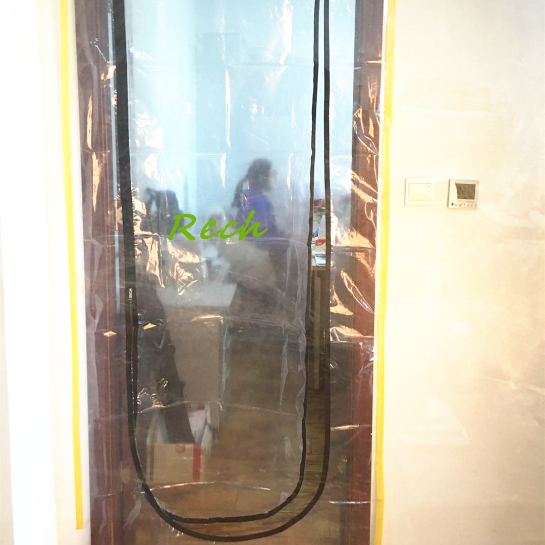Plastic Film Dust Barrier Entry Door Containment For Protection 120 x 220
