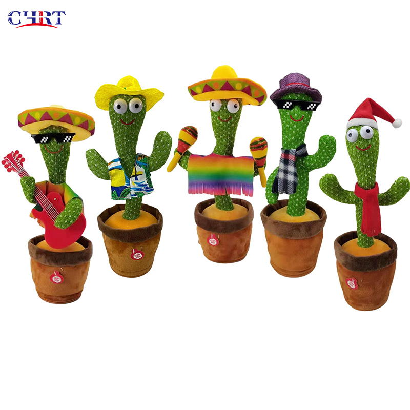 CHRT New arrival bluetooth rechargeable dancing cactus toy talk back cactus plush dancing cactus toy