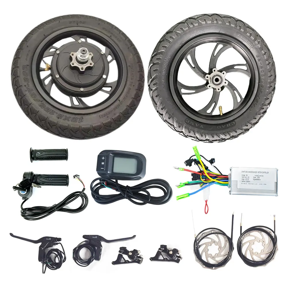 12 inch 24V 36V 48V 500W Gearless Brushless Hub Motor Electric Bicycle Conversion Kit Electric Scooter Motor Kit