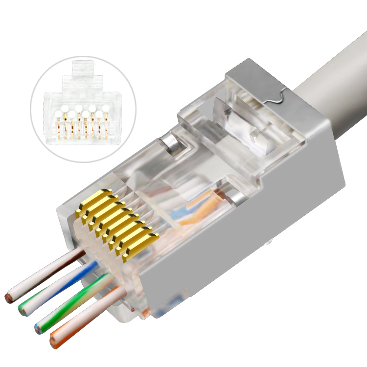 Легко Подключаемый сквозной разъем rj45 cat6 ftp rj45 разъем ez cat6 разъемы