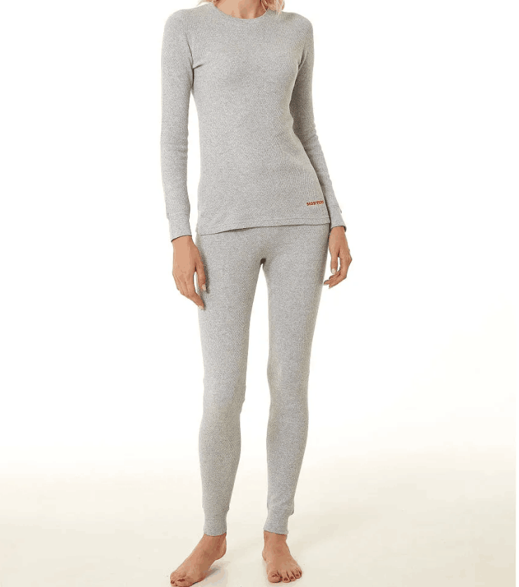 Hot Selling Women Underwear Long Sleeve Gray Comfortable O-Neck Thermal underwear