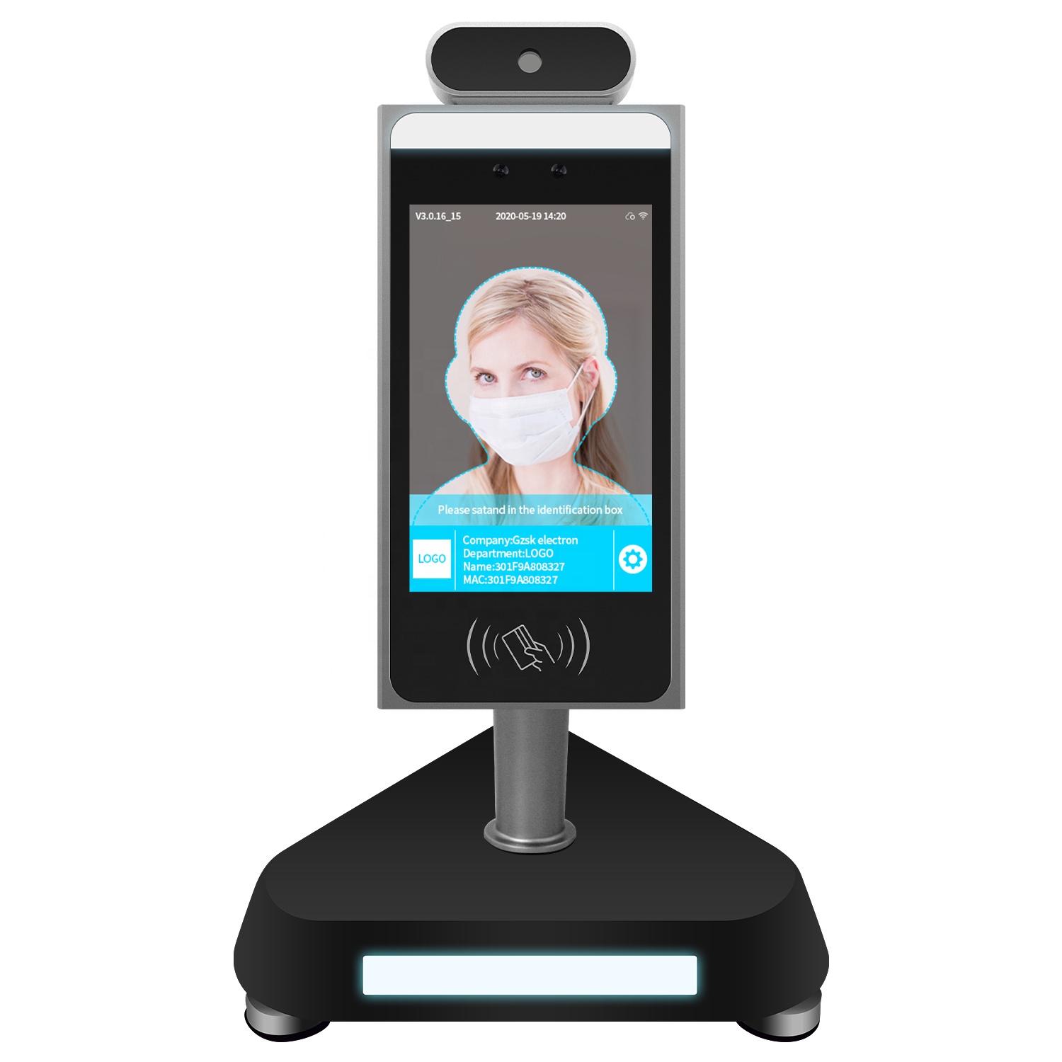 8 touch screen thermal image scanner biometric face recognition fever detection camera face recognition temperature measuring