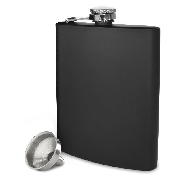 Amazon hot sell custom 4oz 5oz 6oz 7oz 8oz stainless steel leather hip flask with funnel set for men