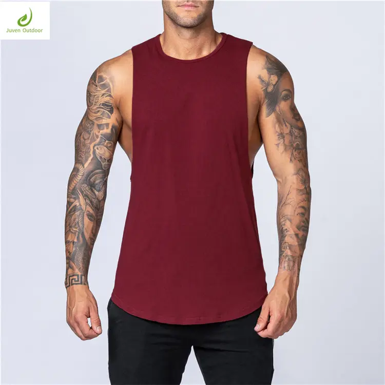 OEM Logo Custom Print Sports mens tank top sleeveless travel vest gym tank top
