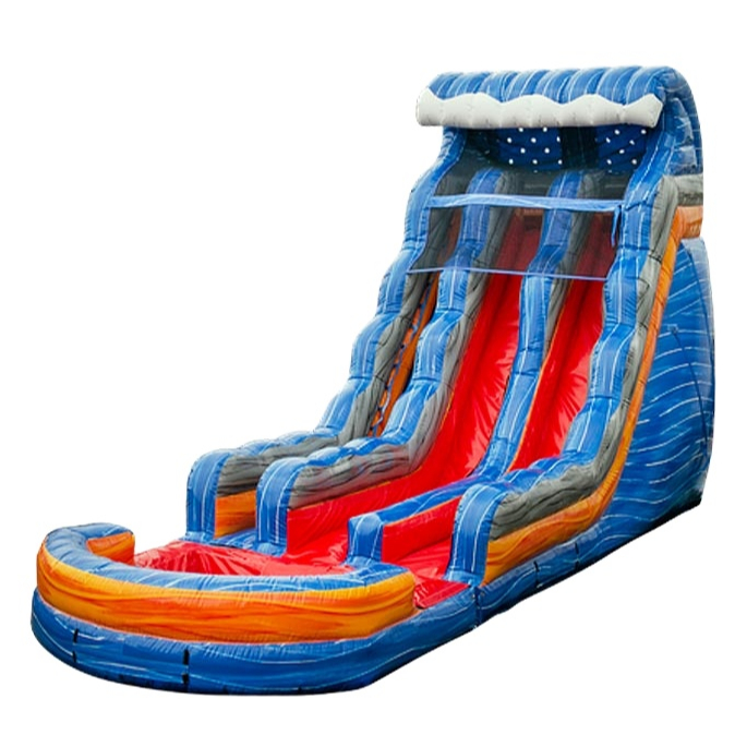 Commercial wholesale backyard palm tree jumping inflatable water slide Swimming pool with detachable