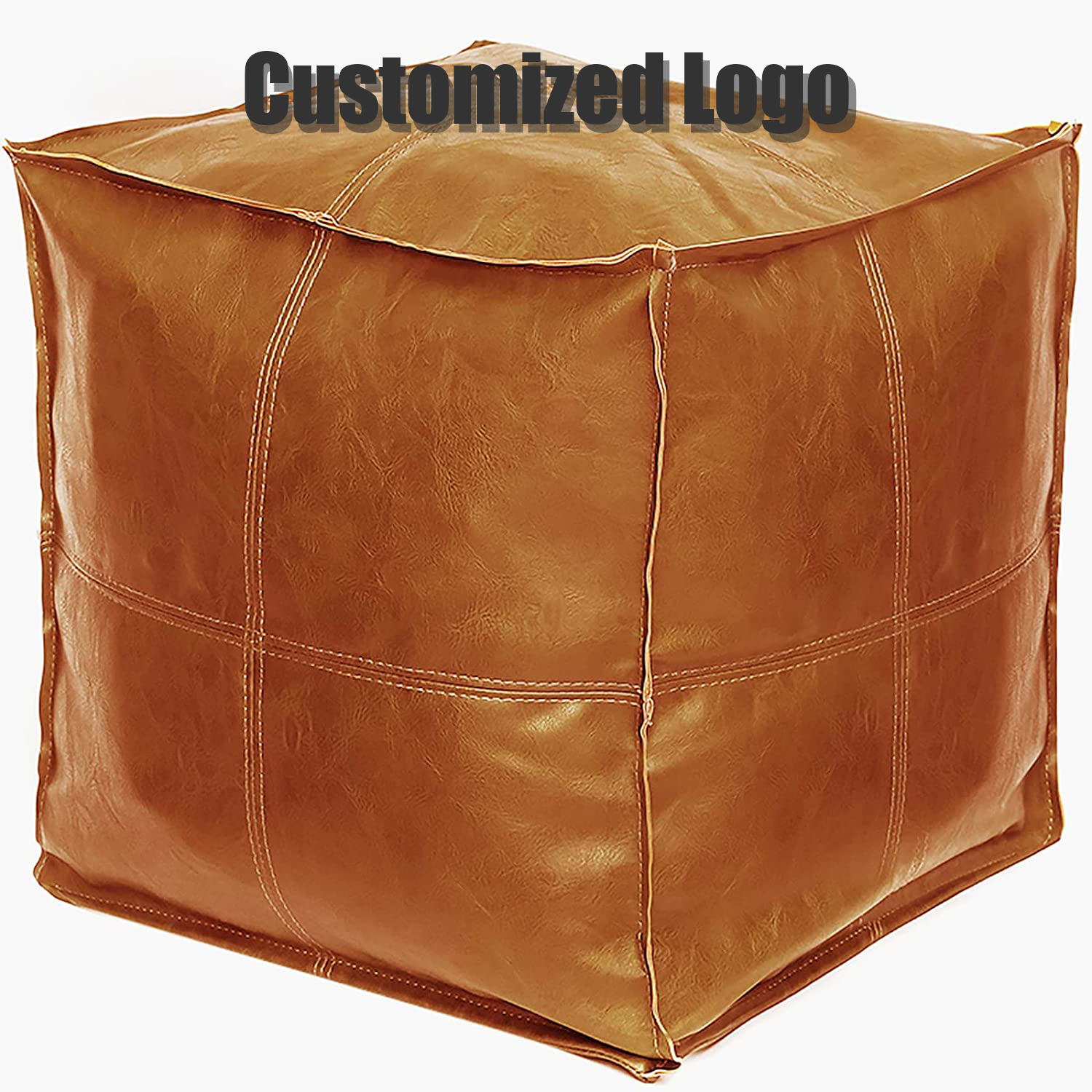 2020 OEM/ODM with Logo Wholesale Square round folding fabric leather Ottoman footstool Pouf Cover
