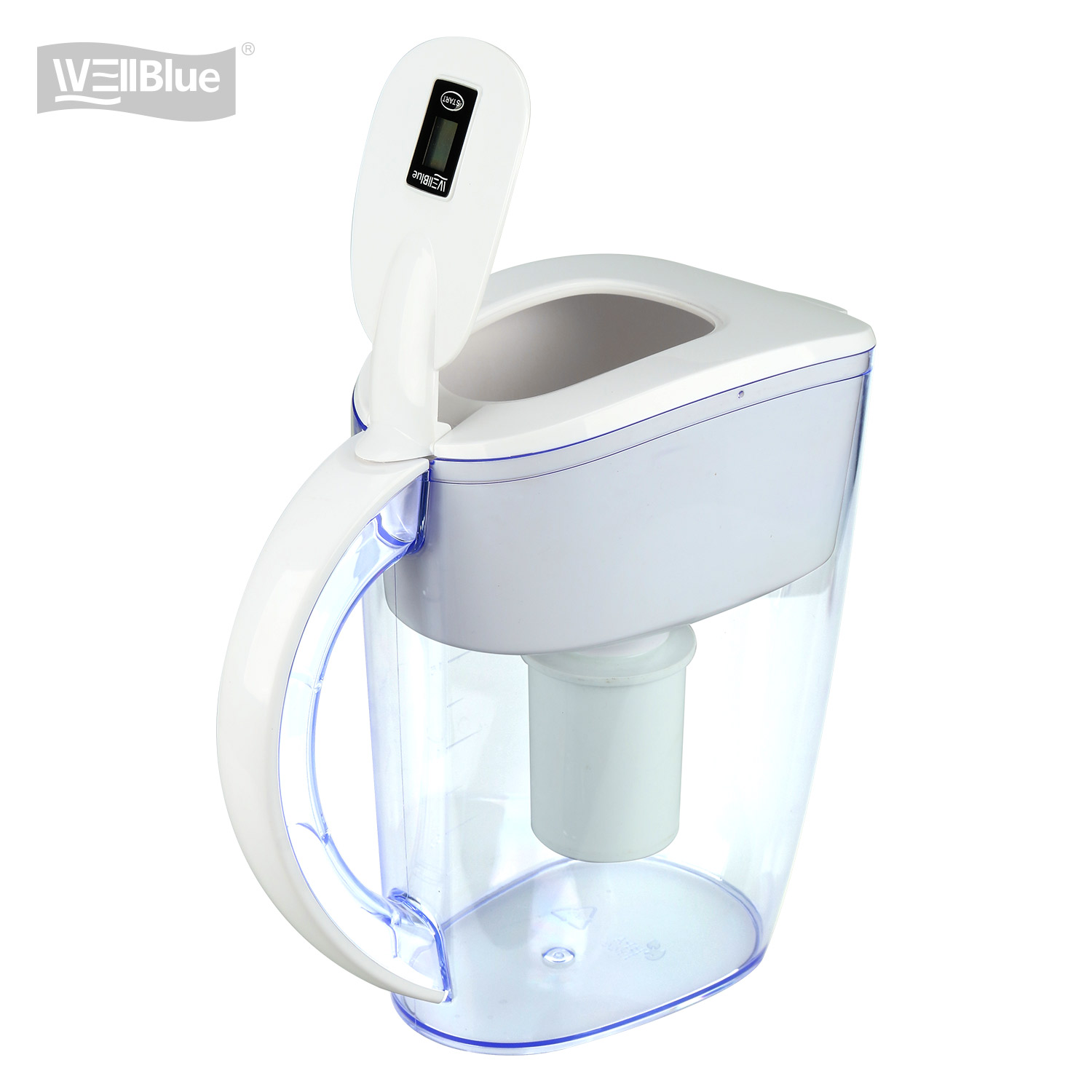 Wellblue 3.5л Стандартный Щелочной фильтр для воды кувшин с 1 упаковкой фильтра замена для Щелочной Питьевой Воды