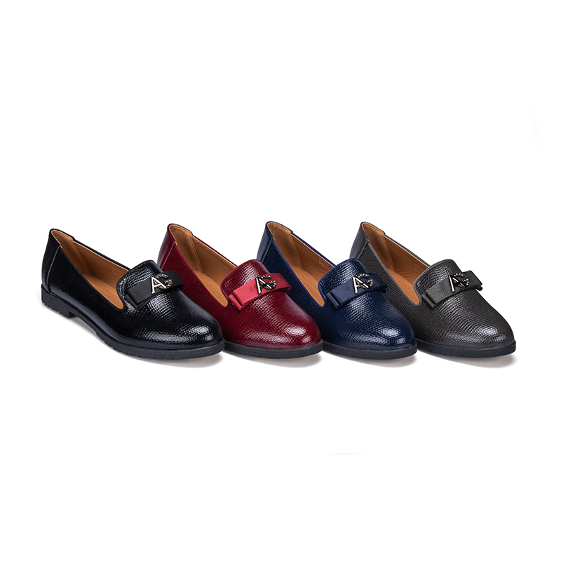 Fashion Lady Shoes New Collection Pu Women Loafer Shoes Casual Snake Skin Women Flat Shoes Lady