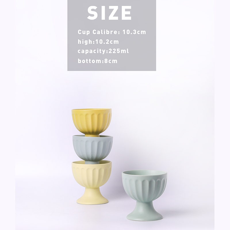 Good Quality Printed Dessert Bowl Set Ceramic Bowl Pot dessert shop