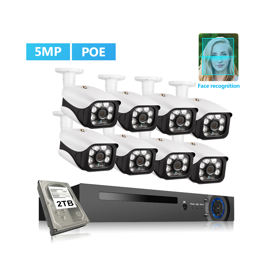 KERUI 8CH 5MP Беспроводная POE IR-CUT безопасности CCTV система видеонаблюдения NVR комплект с видеорегистратором
