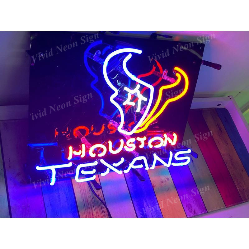 Прямая поставка на заказ стеклянная трубка Houston Texans неоновая вывеска для NFL fans17"