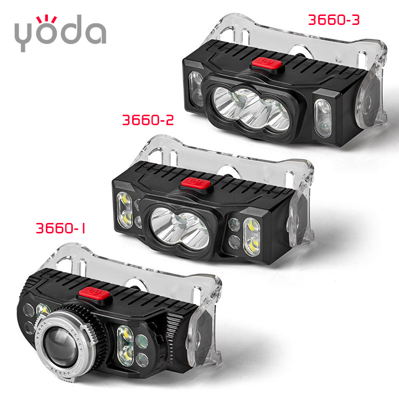 new plastic ABS usb rechargeable 10w bright multi function headlamp work bicycle light